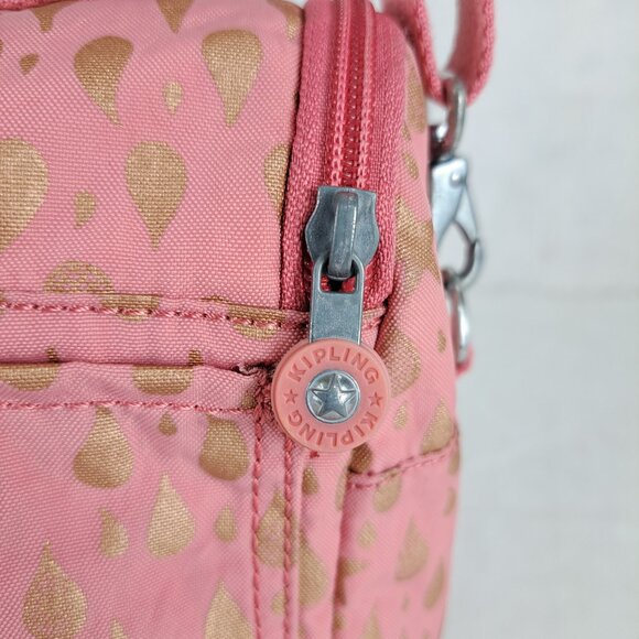 Bag Kipling KICHIROU FLEX Pink Gold - Used - Classic Everyday Style - FAST SHIP - Picture 7 of 15